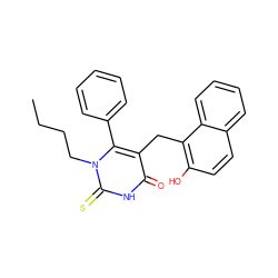 CCCCn1c(-c2ccccc2)c(Cc2c(O)ccc3ccccc23)c(=O)[nH]c1=S ZINC000042889468