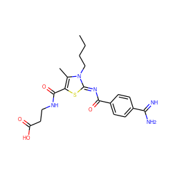 CCCCn1c(C)c(C(=O)NCCC(=O)O)s/c1=N\C(=O)c1ccc(C(=N)N)cc1 ZINC000025981728