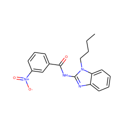 CCCCn1c(NC(=O)c2cccc([N+](=O)[O-])c2)nc2ccccc21 ZINC000036184971