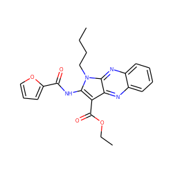 CCCCn1c(NC(=O)c2ccco2)c(C(=O)OCC)c2nc3ccccc3nc21 ZINC000002290053