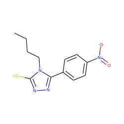 CCCCn1c(S)nnc1-c1ccc([N+](=O)[O-])cc1 ZINC000008682656