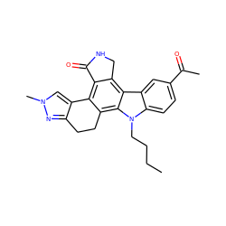 CCCCn1c2ccc(C(C)=O)cc2c2c3c(c4c(c21)CCc1nn(C)cc1-4)C(=O)NC3 ZINC000029125356