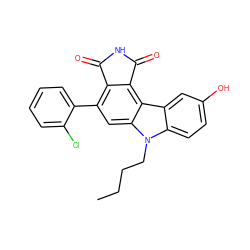 CCCCn1c2ccc(O)cc2c2c3c(c(-c4ccccc4Cl)cc21)C(=O)NC3=O ZINC000035212846