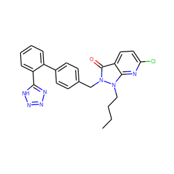 CCCCn1c2nc(Cl)ccc2c(=O)n1Cc1ccc(-c2ccccc2-c2nnn[nH]2)cc1 ZINC000029050817