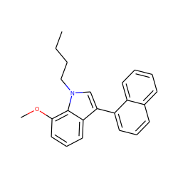 CCCCn1cc(-c2cccc3ccccc23)c2cccc(OC)c21 ZINC000096905989