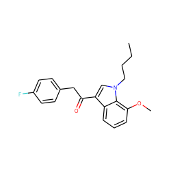 CCCCn1cc(C(=O)Cc2ccc(F)cc2)c2cccc(OC)c21 ZINC000096905992