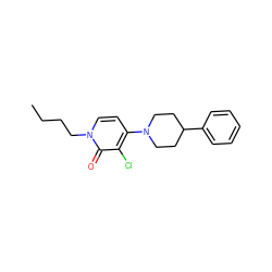 CCCCn1ccc(N2CCC(c3ccccc3)CC2)c(Cl)c1=O ZINC000059047060