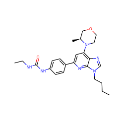 CCCCn1cnc2c(N3CCOC[C@@H]3C)cc(-c3ccc(NC(=O)NCC)cc3)nc21 ZINC001772625546