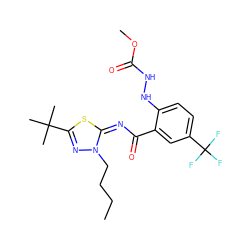 CCCCn1nc(C(C)(C)C)s/c1=N/C(=O)c1cc(C(F)(F)F)ccc1NNC(=O)OC ZINC000113477867