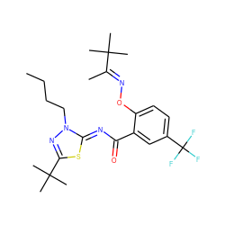 CCCCn1nc(C(C)(C)C)s/c1=N\C(=O)c1cc(C(F)(F)F)ccc1O/N=C(\C)C(C)(C)C ZINC000113478303