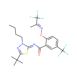 CCCCn1nc(C(C)(C)C)s/c1=N\C(=O)c1cc(C(F)(F)F)ccc1O/N=C(\C)C(F)(F)F ZINC000113479034