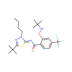 CCCCn1nc(C(C)(C)C)s/c1=N\C(=O)c1ccc(C(F)(F)F)cc1ONC(C)(C)C ZINC000113479864