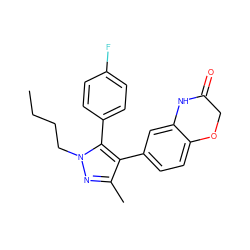 CCCCn1nc(C)c(-c2ccc3c(c2)NC(=O)CO3)c1-c1ccc(F)cc1 ZINC000200988141