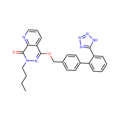 CCCCn1nc(OCc2ccc(-c3ccccc3-c3nnn[nH]3)cc2)c2cccnc2c1=O ZINC000029052391