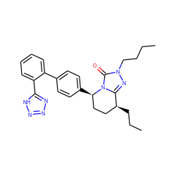 CCCCn1nc2n(c1=O)[C@H](c1ccc(-c3ccccc3-c3nnn[nH]3)cc1)CC[C@@H]2CCC ZINC000026577503