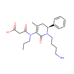 CCCN(C(=O)CC(=O)O)C1=C(C)C[C@@H](c2ccccc2)N(CCCCN)C1=O ZINC000028869608