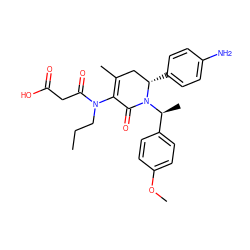 CCCN(C(=O)CC(=O)O)C1=C(C)C[C@H](c2ccc(N)cc2)N([C@@H](C)c2ccc(OC)cc2)C1=O ZINC000028869545