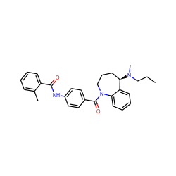 CCCN(C)[C@@H]1CCCN(C(=O)c2ccc(NC(=O)c3ccccc3C)cc2)c2ccccc21 ZINC000013757986