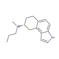 CCCN(C)[C@@H]1CCc2ccc3[nH]ccc3c2C1 ZINC000013741730