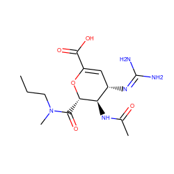 CCCN(C)C(=O)[C@@H]1OC(C(=O)O)=C[C@H](N=C(N)N)[C@H]1NC(C)=O ZINC000006380100