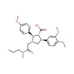 CCCN(C)C(=O)CN1C[C@H](c2ccc(OC)c(OC)c2)[C@@H](C(=O)O)[C@@H]1c1ccc(OC)cc1 ZINC000013760915