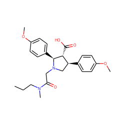 CCCN(C)C(=O)CN1C[C@H](c2ccc(OC)cc2)[C@@H](C(=O)O)[C@@H]1c1ccc(OC)cc1 ZINC000013760913