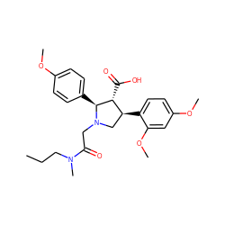 CCCN(C)C(=O)CN1C[C@H](c2ccc(OC)cc2OC)[C@@H](C(=O)O)[C@@H]1c1ccc(OC)cc1 ZINC000013760916