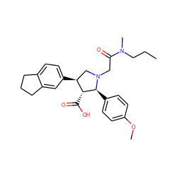 CCCN(C)C(=O)CN1C[C@H](c2ccc3c(c2)CCC3)[C@@H](C(=O)O)[C@@H]1c1ccc(OC)cc1 ZINC000013760907