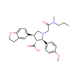 CCCN(C)C(=O)CN1C[C@H](c2ccc3c(c2)CCO3)[C@@H](C(=O)O)[C@@H]1c1ccc(OC)cc1 ZINC000013760909