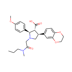 CCCN(C)C(=O)CN1C[C@H](c2ccc3c(c2)OCCO3)[C@@H](C(=O)O)[C@@H]1c1ccc(OC)cc1 ZINC000013760918