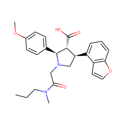 CCCN(C)C(=O)CN1C[C@H](c2cccc3occc23)[C@@H](C(=O)O)[C@@H]1c1ccc(OC)cc1 ZINC000013760910