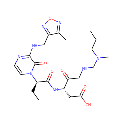 CCCN(C)CNCC(=O)[C@H](CC(=O)O)NC(=O)[C@@H](CC)n1ccnc(NCc2nonc2C)c1=O ZINC000028136905