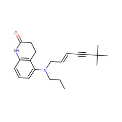 CCCN(C/C=C/C#CC(C)(C)C)c1cccc2c1CCC(=O)N2 ZINC000029242128