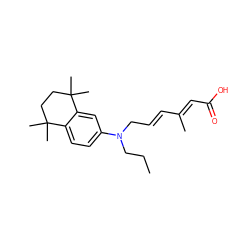 CCCN(C/C=C/C(C)=C/C(=O)O)c1ccc2c(c1)C(C)(C)CCC2(C)C ZINC000053268030