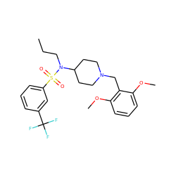 CCCN(C1CCN(Cc2c(OC)cccc2OC)CC1)S(=O)(=O)c1cccc(C(F)(F)F)c1 ZINC000016080025