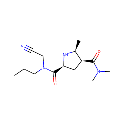 CCCN(CC#N)C(=O)[C@@H]1C[C@H](C(=O)N(C)C)[C@H](C)N1 ZINC000029061720