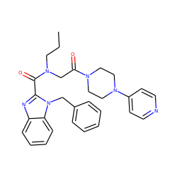 CCCN(CC(=O)N1CCN(c2ccncc2)CC1)C(=O)c1nc2ccccc2n1Cc1ccccc1 ZINC000040949301