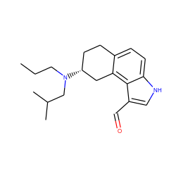 CCCN(CC(C)C)[C@@H]1CCc2ccc3[nH]cc(C=O)c3c2C1 ZINC000013741755