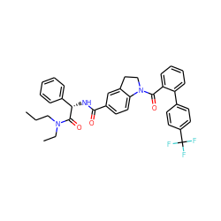 CCCN(CC)C(=O)[C@@H](NC(=O)c1ccc2c(c1)CCN2C(=O)c1ccccc1-c1ccc(C(F)(F)F)cc1)c1ccccc1 ZINC000036184509