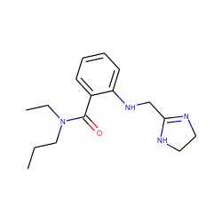 CCCN(CC)C(=O)c1ccccc1NCC1=NCCN1 ZINC000026732044