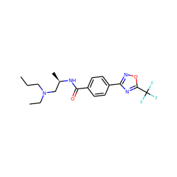 CCCN(CC)C[C@@H](C)NC(=O)c1ccc(-c2noc(C(F)(F)F)n2)cc1 ZINC000142923073