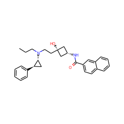 CCCN(CC[C@]1(O)C[C@@H](NC(=O)c2ccc3ccccc3c2)C1)[C@@H]1C[C@H]1c1ccccc1 ZINC000169345293