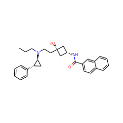 CCCN(CC[C@]1(O)C[C@@H](NC(=O)c2ccc3ccccc3c2)C1)[C@H]1C[C@@H]1c1ccccc1 ZINC000169345292