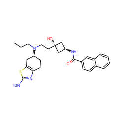 CCCN(CC[C@]1(O)C[C@H](NC(=O)c2ccc3ccccc3c2)C1)[C@H]1CCc2nc(N)sc2C1 ZINC000101587082