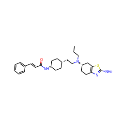 CCCN(CC[C@H]1CC[C@H](NC(=O)/C=C/c2ccccc2)CC1)[C@H]1CCc2nc(N)sc2C1 ZINC000253761226