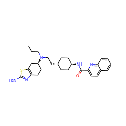 CCCN(CC[C@H]1CC[C@H](NC(=O)c2ccc3ccccc3n2)CC1)[C@H]1CCc2nc(N)sc2C1 ZINC000254133173