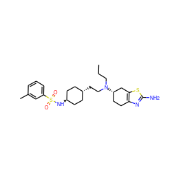 CCCN(CC[C@H]1CC[C@H](NS(=O)(=O)c2cccc(C)c2)CC1)[C@H]1CCc2nc(N)sc2C1 ZINC000254133697