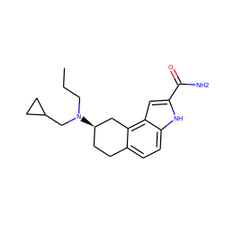 CCCN(CC1CC1)[C@@H]1CCc2ccc3[nH]c(C(N)=O)cc3c2C1 ZINC000013832101