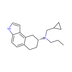 CCCN(CC1CC1)[C@@H]1CCc2ccc3[nH]ccc3c2C1 ZINC000013741735