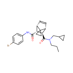 CCCN(CC1CC1)C(=O)[C@H]1[C@H](C(=O)Nc2ccc(Br)cc2)[C@@H]2C=C[C@H]1C21CC1 ZINC000168428948